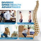 Back Stretcher for Lower Back Pain Relief, 4 Level Adjustable Lumbar Cracker Board Massager, Stretching Device for Scoliosis, Sciatica