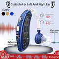 Rechargeable Digital Hearing Aid With Adjustable Tone - Best Sound Amplifier, Portable Deaf Elderly BTE Hearing Aid